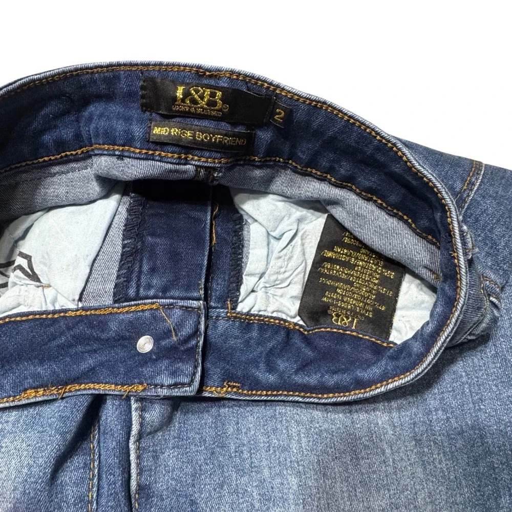 Lucky‎ & Blessed Jeans Womens 2 Mid Rise Boyfriend Denim Blue Western Boho 1007